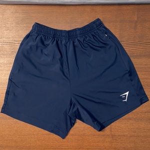 Mens 5in Navy Blue GymShark Athletic Shorts